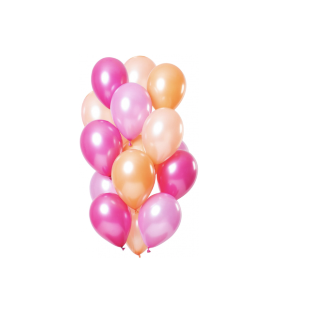 Feestartikelen Ballonnen metallic mix blush roze