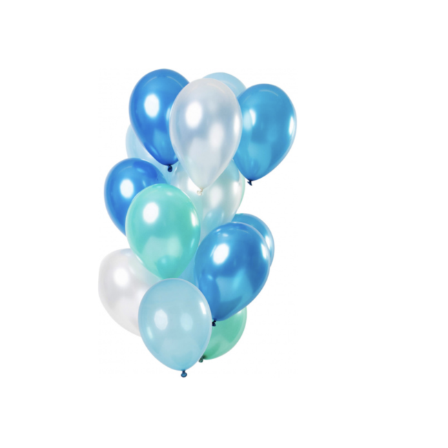 Feestartikelen Ballonnen metallic aqua - blauw