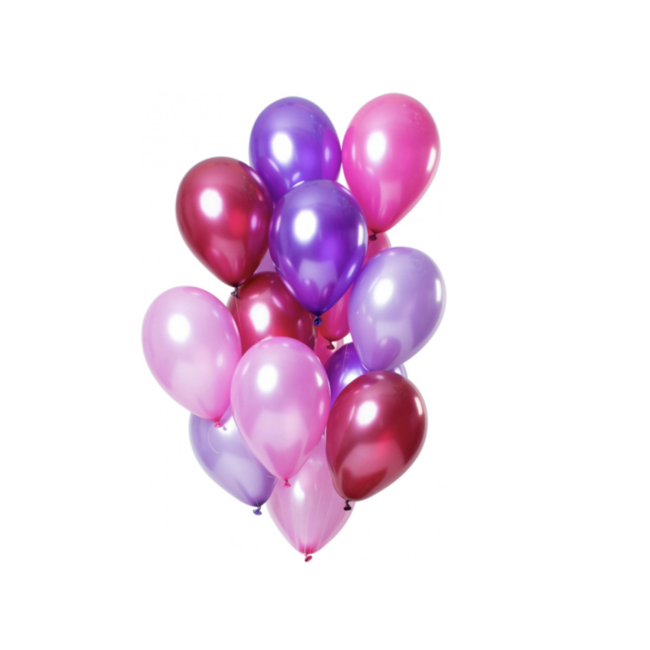 Feestartikelen Ballonnen roze - paars metallic