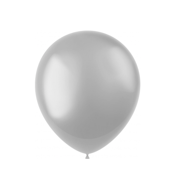 Feestartikelen Metallic zilver ballonnen 10 ST