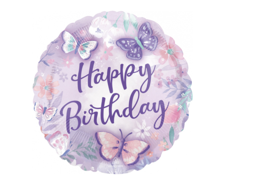 Happy birthday vlinder ballon