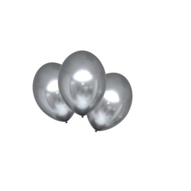 Feestartikelen Ballonnen metallic zilver platinum