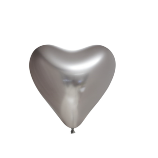 Feestartikelen Hart ballon zilver 20 ST