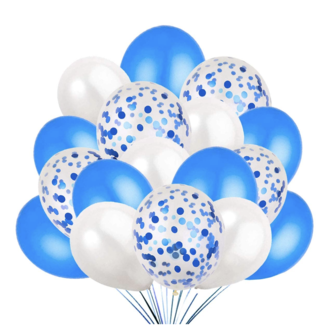 Feestartikelen Ballonnen mix blauw - wit