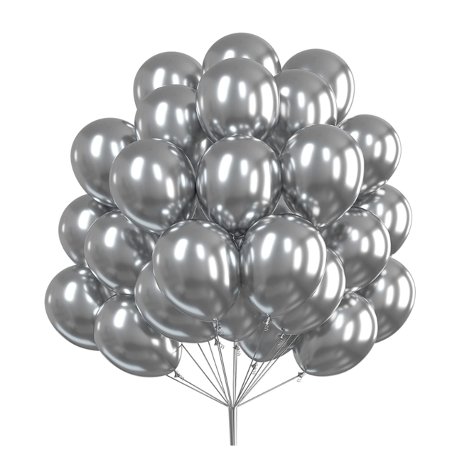 Feestartikelen Ballonnen spiegel zilver