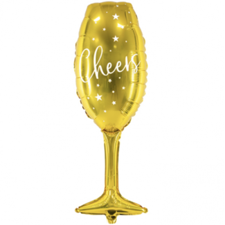 Partydeco Champagne glas ballon goud