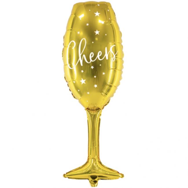 Partydeco Champagne glas ballon goud