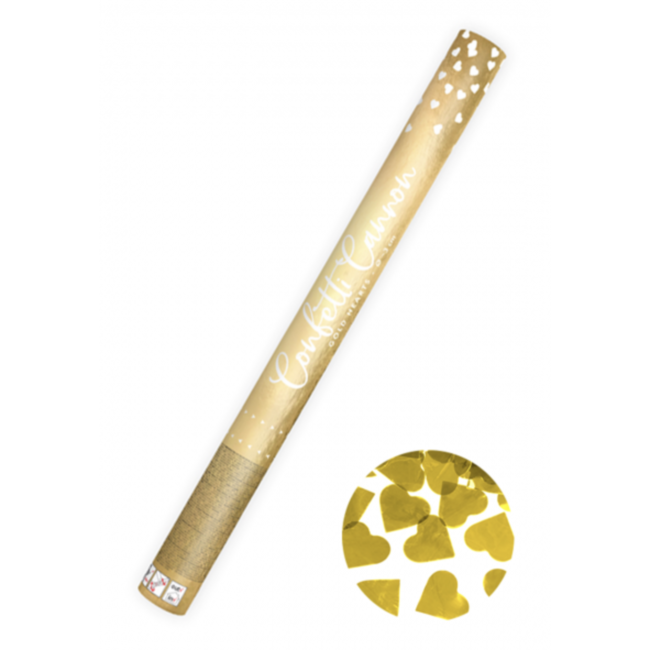 Partydeco Party popper metallic goud hartjes