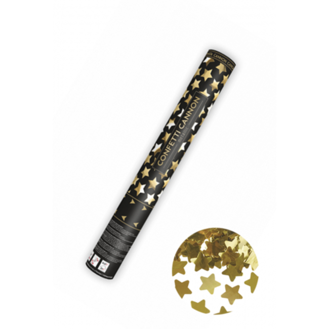 Partydeco Confetti popper sterren metallic goud