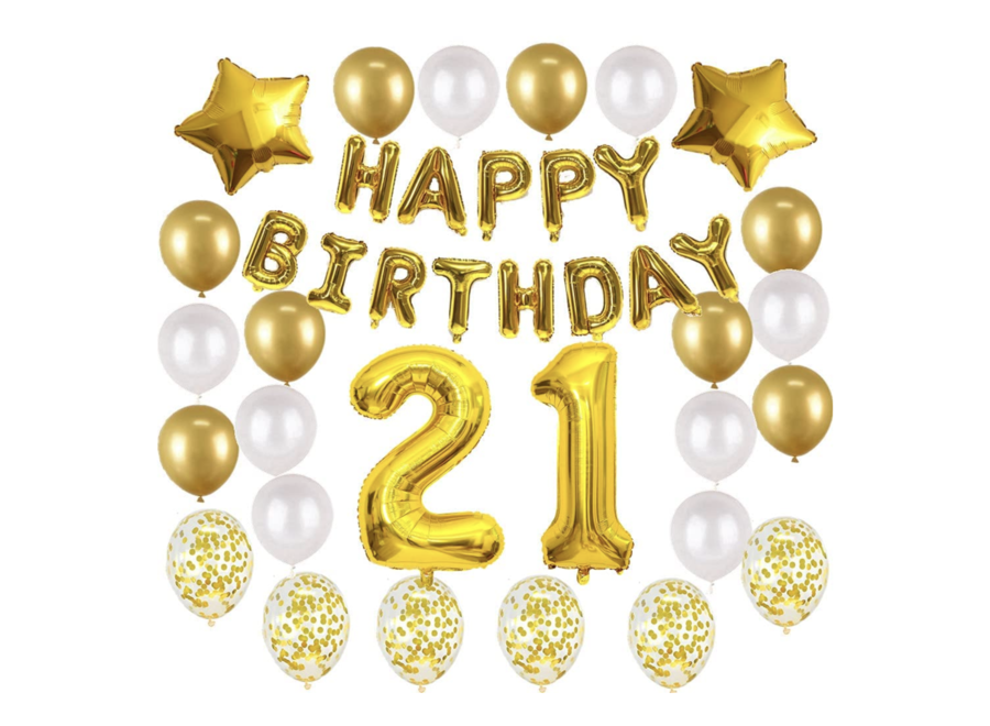 Happy birthday ballonnen set 21 Jaar