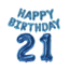 Feestartikelen Happy birthday 21 blauw ballonnen