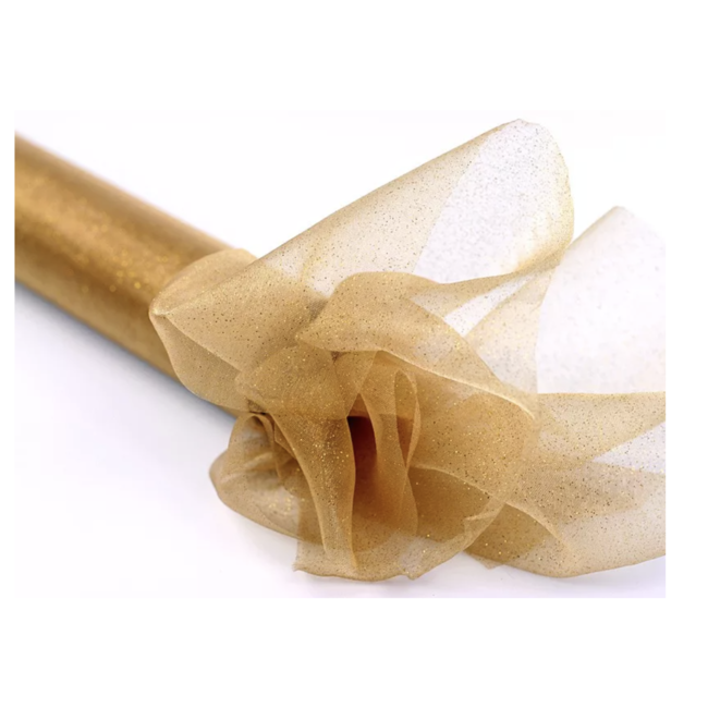 Glitter organza goud