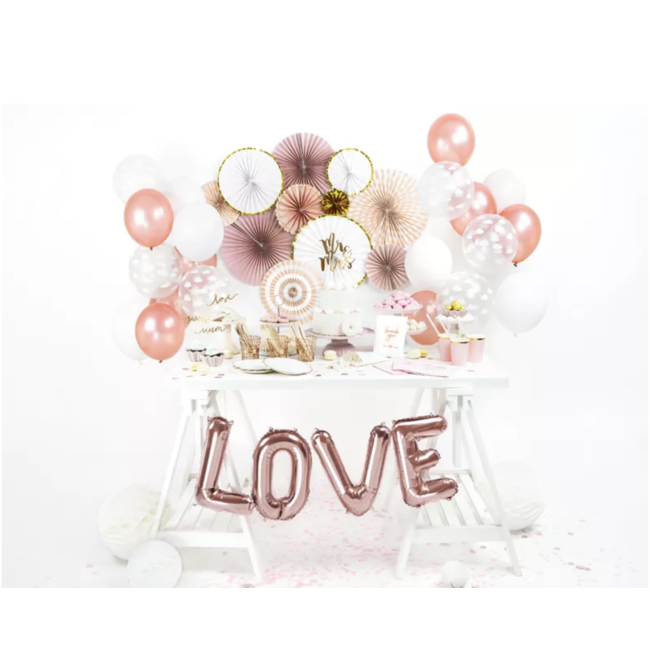 Party items Love letter ballonnen rosé goud