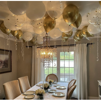Party items Ballonnen mix goud confetti