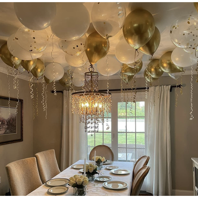 Party items Ballonnen mix goud confetti