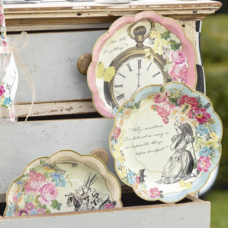 Feestartikelen Alice in wonderland borden - 24 stuks