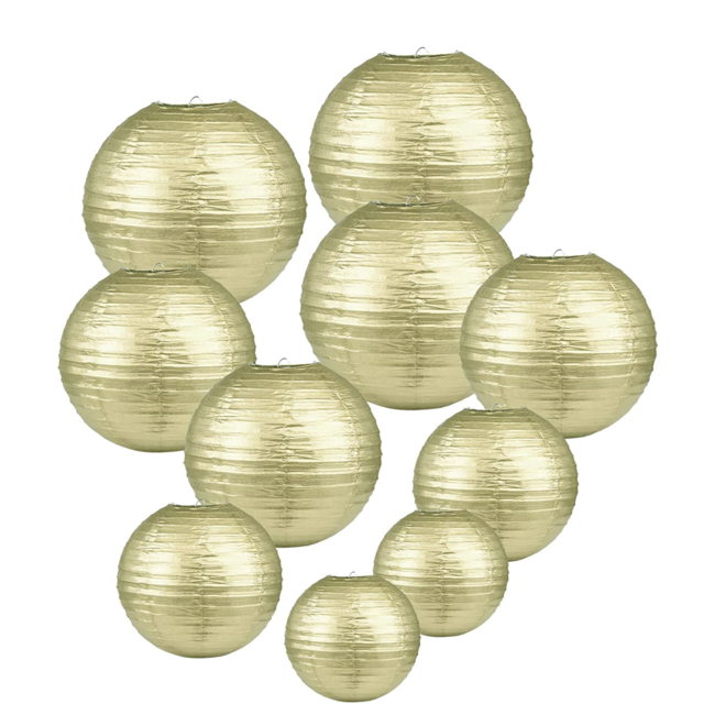 Party items Lampionnen set goud