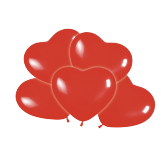Feestartikelen Hart ballonnen rood 5 ST