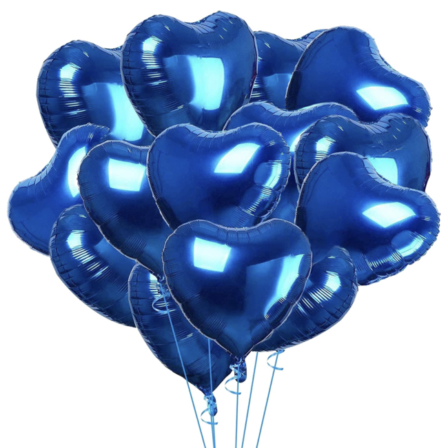 Party items Hart ballonen set blauw