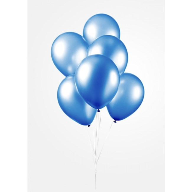 Feestartikelen Ballonnen metallic blauw 100 ST