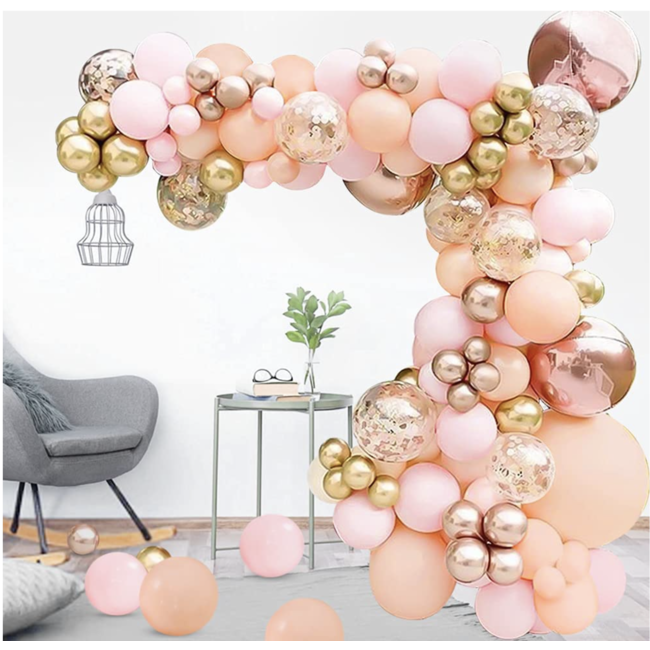 Party items Ballonnen boog peach - goud - rosé goud