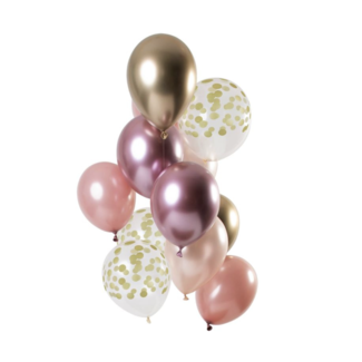 Feestartikelen Ballonnen set blush goud