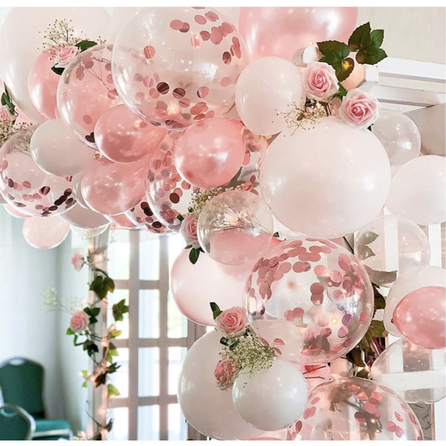 Party items Ballonnen boog blush - roze - wit