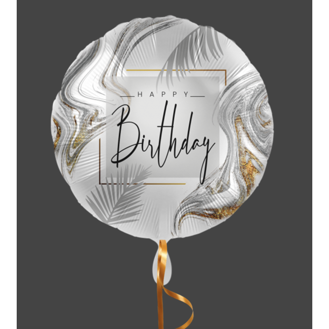 Feestartikelen Happy birthday ballon goud - zilver