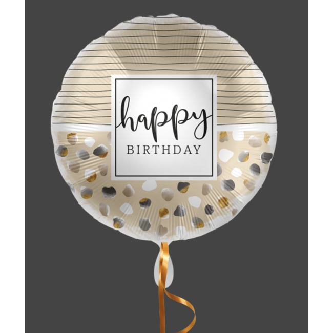 Feestartikelen Happy birthday ballon goud - dots