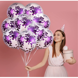 Party items Confetti ballonnen paars