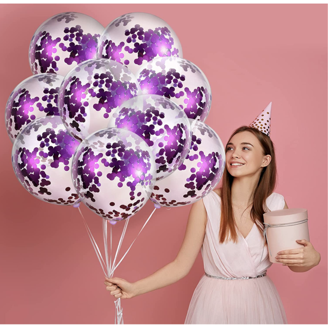 Party items Confetti ballonnen paars