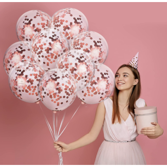 Party items Confetti ballonnen rosé goud 20 ST