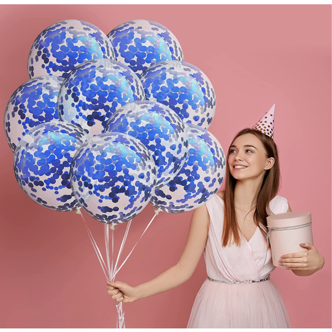 Party items Confetti ballonnen blauw 20 ST