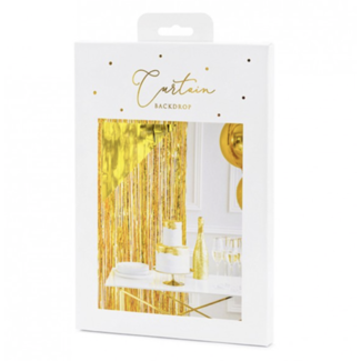 Partydeco Glitter deur gordijn goud