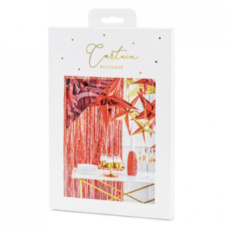 Partydeco Glitter deur gordijn rood