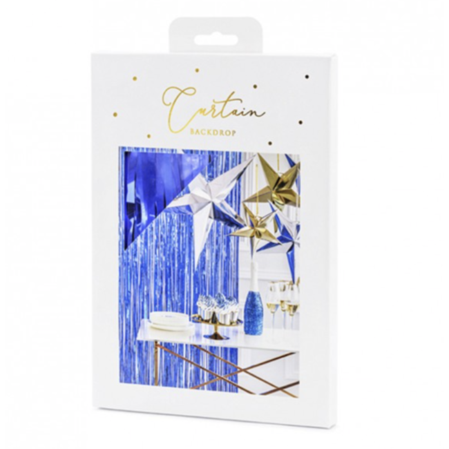 Partydeco Glitter deur gordijn blauw