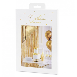 Partydeco Glitter deur gordijn licht goud