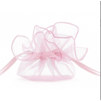 Feestartikelen Organza zakjes licht roze 10 ST