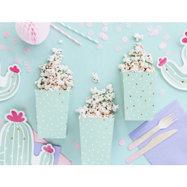 Partydeco Popcorn bakjes mint groen