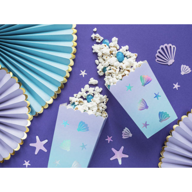 Partydeco Popcorn bakjes mermaid shine