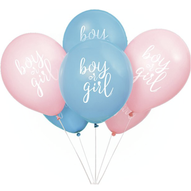 Feestartikelen Boy or girl ballonnen
