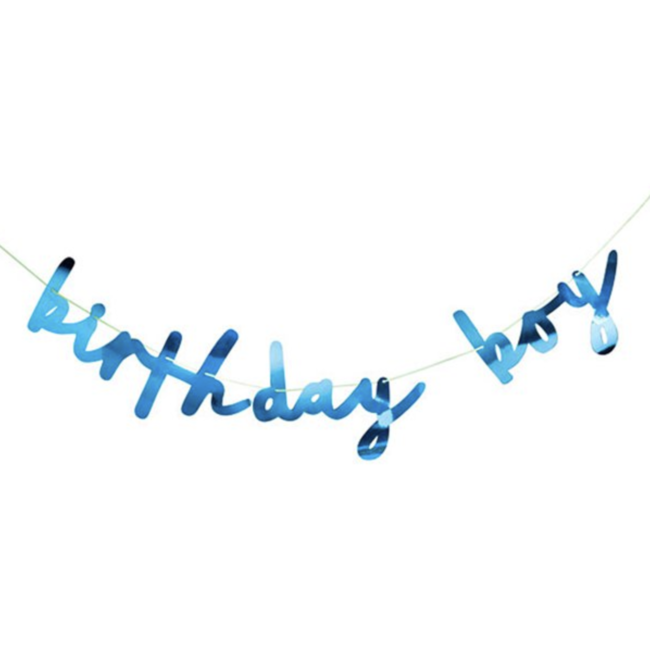 Feestartikelen Birthday boy slinger blauw
