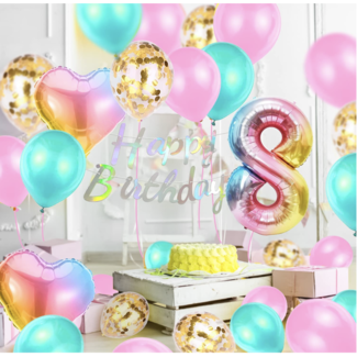 Party items Pastel feest set 8 jaar