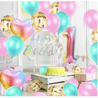 Party items Pastel versiering set 1 jaar