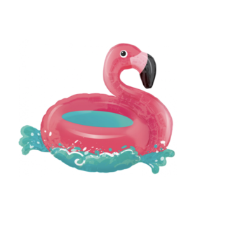 Feestartikelen Flamingo ballon roze - blauw
