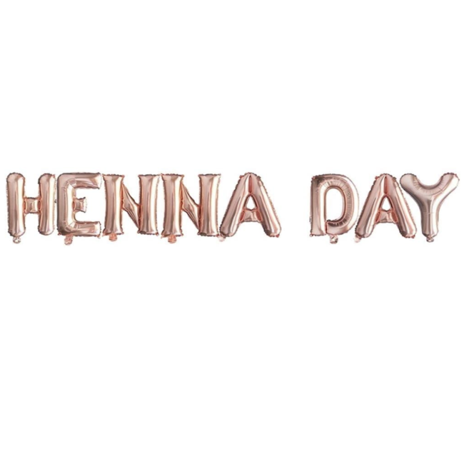 Feestartikelen Henna Day letter ballon rosé goud