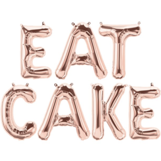 Feestartikelen Eat cake ballonnen rosé goud