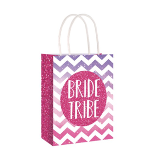 Feestartikelen Bride tribe tasje roze - paars