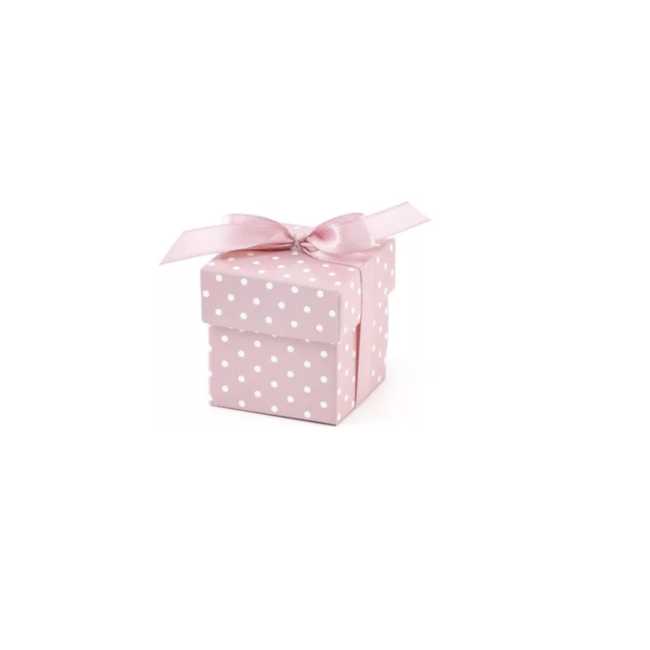 Feestartikelen Bedank doosjes roze - wit