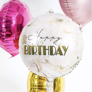 Feestartikelen Marmer happy birthday ballon